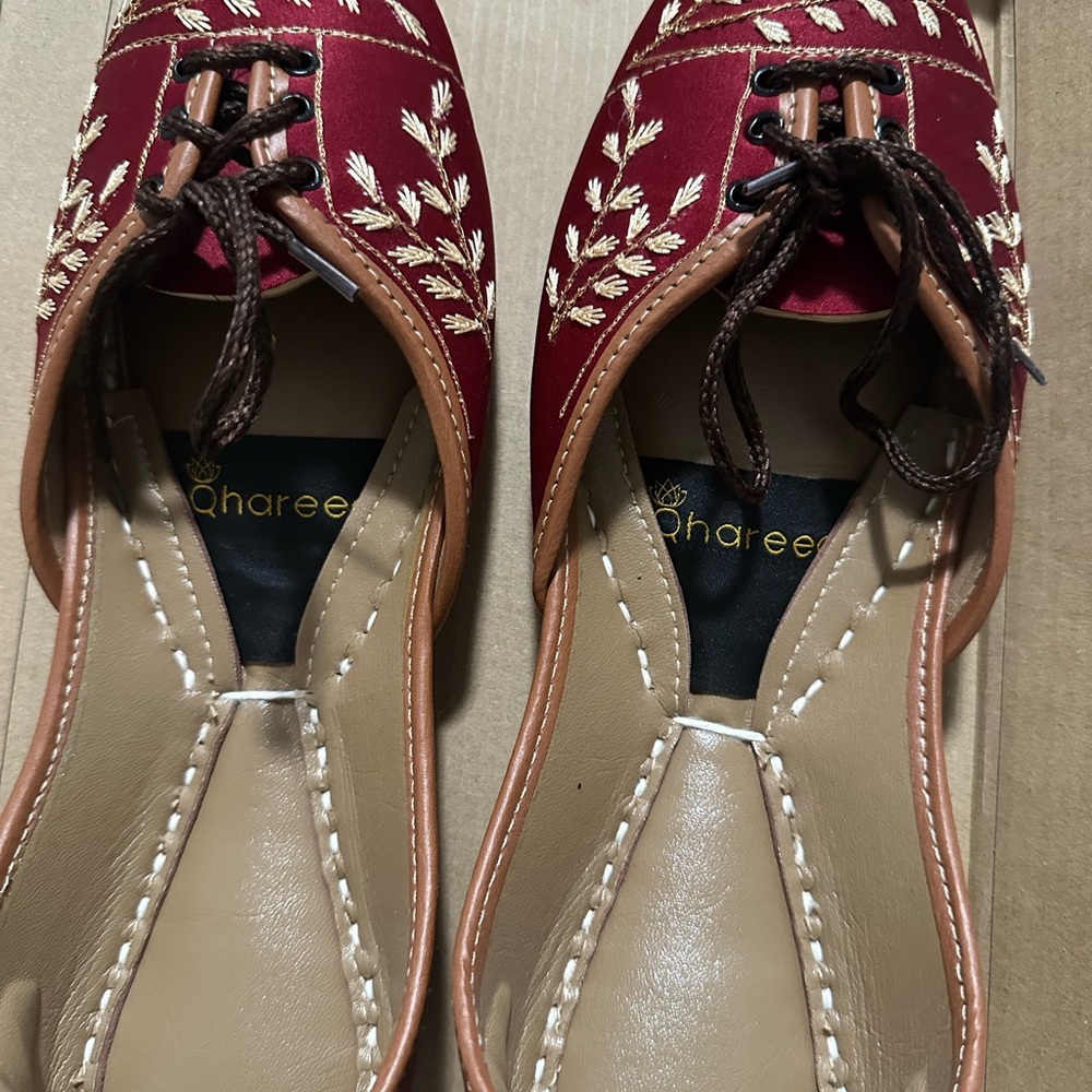 Women's Red Embroidered Shoes